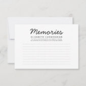 Einfache Erinnerungen-Gedenkantwort RSVP Karte (Rückseite)