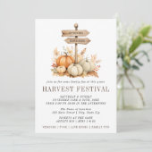 Einfache Ernte Festival Pumpkin Einladung (Stehend Vorderseite)
