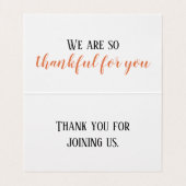 Einfache Erntedank-Dinner-Kartenlesung (Innenseite Aufgefaltet)