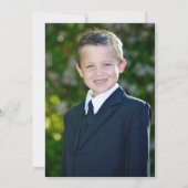 Einfache Erste Heilige Kommune mit Foto (Rückseite)