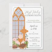 Einfache Erste Heilige Kommunion Katholik Einladung (Vorderseite)