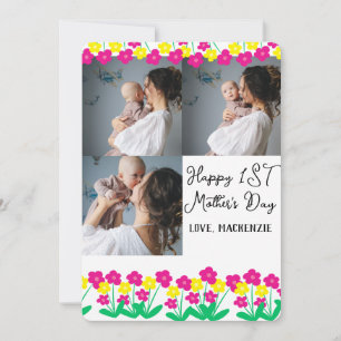 Einfache erste Muttertage Geschenk Drei Fotosammlu Feiertagskarte