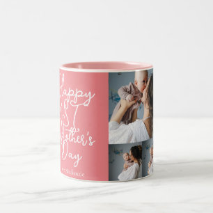Einfache erste Muttertage Geschenk Drei Fotosammlu Zweifarbige Tasse