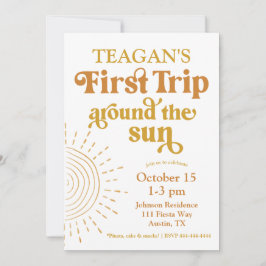 Einfache erste Reise um die Sonne Erster Geburtsta Einladung
