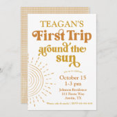Einfache erste Reise um die Sonne Erster Geburtsta Einladung (Vorne/Hinten)