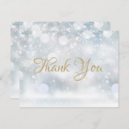 Einfache erste Snowflakes Gold Business Vielen Dan Dankeskarte (Vorne/Hinten)
