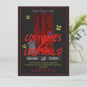 Einfache, erwachsene dunkle Halloween-Party myster Einladung (Stehend Vorderseite)