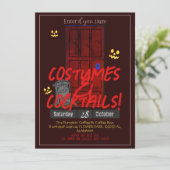 Einfache, erwachsene dunkle Halloween-Party myster Einladung (Stehend Vorderseite)