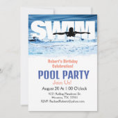 Einfache Erwachsene Swim Birthday Pool Party Einla Einladung (Vorderseite)
