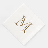 Einfache Espresso-Monogramm-Papier-Serviette Serviette (Ecke)