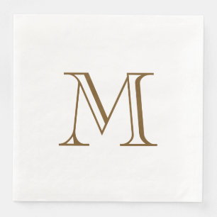 Einfache Espresso-Monogramm-Papier-Serviette Serviette