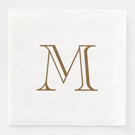 Einfache Espresso-Monogramm-Papier-Serviette Serviette (Vorderseite)