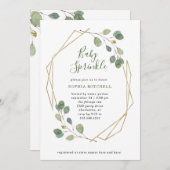 Einfache Eucalyptus Greenery Geometric Baby Sprink Einladung (Vorne/Hinten)