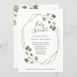 Einfache Eucalyptus Greenery Geometric Baby Sprink Einladung