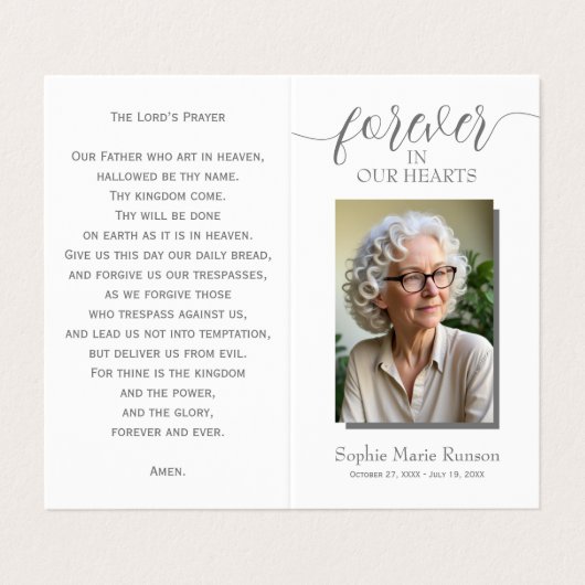 Einfache Eukalyptus-Beerdigungskarte Visitenkarten (Außenseite Aufgefaltet)