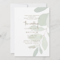 Einfache Eukalyptus - beide Eltern Gold Text Hochz