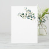 Einfache Eukalyptus-Blank-Hochzeit Einladung (Stehend Vorderseite)