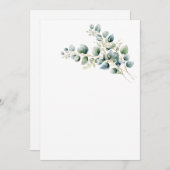 Einfache Eukalyptus-Blank-Hochzeit Einladung (Vorne/Hinten)