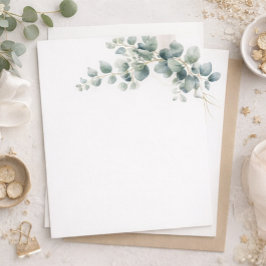 Einfache Eukalyptus-Blank-Hochzeit Einladung