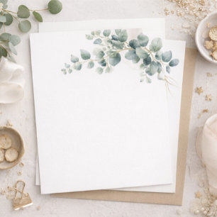 Einfache Eukalyptus-Blank-Hochzeit Einladung