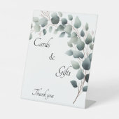 Einfache Eukalyptus-Blumenkarten & Geschenke Sockelschild (Vorderseite)