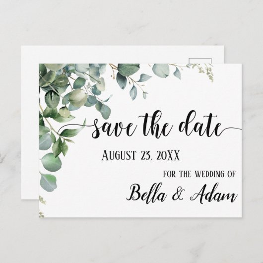 Einfache Eukalyptus-Blütezeit Sichern Sie das Datu Postkarte (Vorne/Hinten)