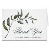 Einfache Eukalyptus Botanische Hochzeit Vielen Dan (Vorderseite (Horizontal))