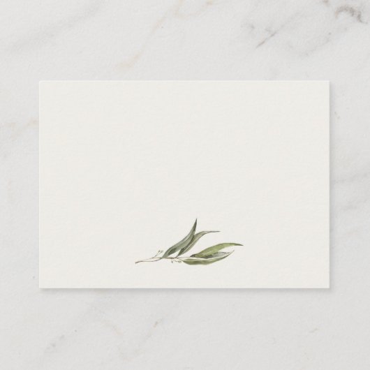 Einfache Eukalyptus Botanische Hochzeit wünscht si Begleitkarte (Rückseite)