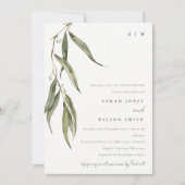 Einfache Eukalyptus Botanische Paare Dusche Einladung (Vorderseite)