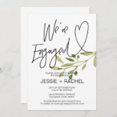 Einfache Eukalyptus-Engagement-Party Einladung (Vorne/Hinten)