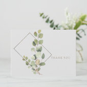 Einfache Eukalyptus Foliage Gray Beerdigung Vielen Dankeskarte (Stehend Vorderseite)