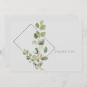 Einfache Eukalyptus Foliage Gray Beerdigung Vielen Dankeskarte (Vorne/Hinten)