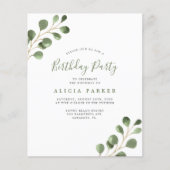 Einfache Eukalyptus-Geburtstagsfeier Flyer (Vorne)