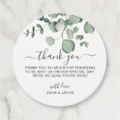 Einfache Eukalyptus Greenerity Wedding Party Geschenkanhänger (Vorderseite)