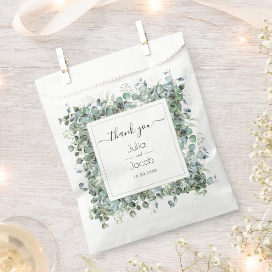 Einfache Eukalyptus Greenerity Wedding Party Geschenktütchen (Ausgeschnitten)
