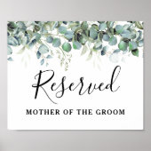 Einfache Eukalyptus Greenerity Wedding Party Poster (Vorne)