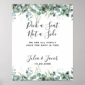Einfache Eukalyptus Greenerity Wedding Party Poster (Vorne)