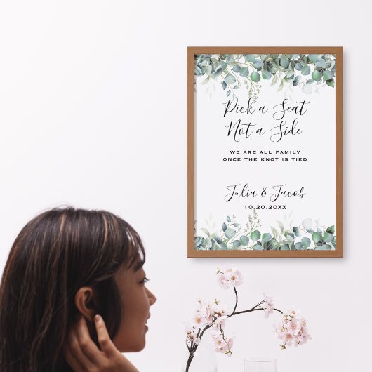 Einfache Eukalyptus Greenerity Wedding Party Poster