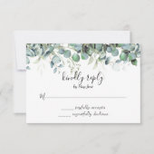 Einfache Eukalyptus Greenerity Wedding Party RSVP Karte (Vorderseite)