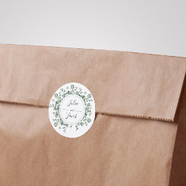 Einfache Eukalyptus Greenerity Wedding Party Runder Aufkleber