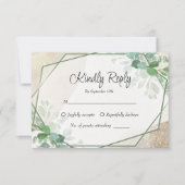 Einfache Eukalyptus Greenerity Wedding RSVP Card (Vorderseite)
