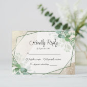 Einfache Eukalyptus Greenerity Wedding RSVP Card (Stehend Vorderseite)