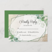 Einfache Eukalyptus Greenerity Wedding RSVP Card (Vorne/Hinten)