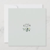 Einfache Eukalyptus Greenerity Wedding Square Einladung (Rückseite)