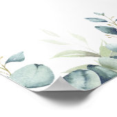 Einfache Eukalyptus Greenerity Wedding Willkommen Poster (Ecke)
