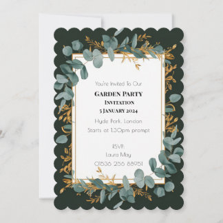Einfache Eukalyptus-Grüne Einladung zur Hochzeit