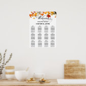 Einfache Eukalyptus-Grüne Hochzeitstabelle Poster (Küche)