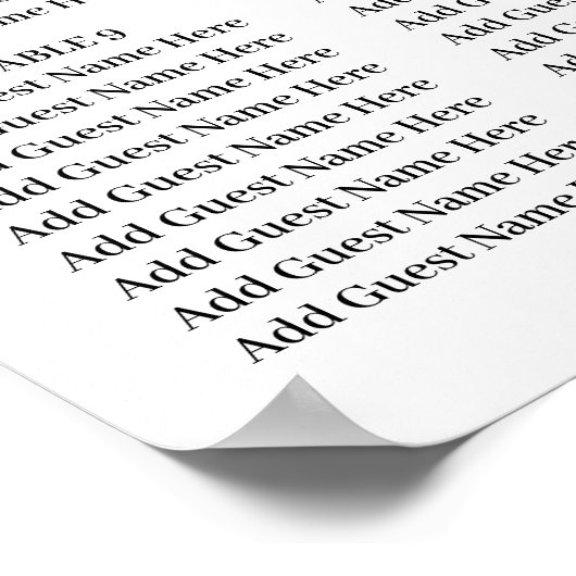 Einfache Eukalyptus-Grüne Hochzeitstabelle Poster (Ecke)