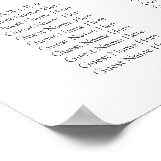 Einfache Eukalyptus-Grüne Hochzeitstabelle Poster (Ecke)