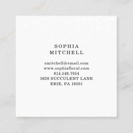 Einfache Eukalyptus-Grüne | Rose Gold Geometric Quadratische Visitenkarte (Rückseite)